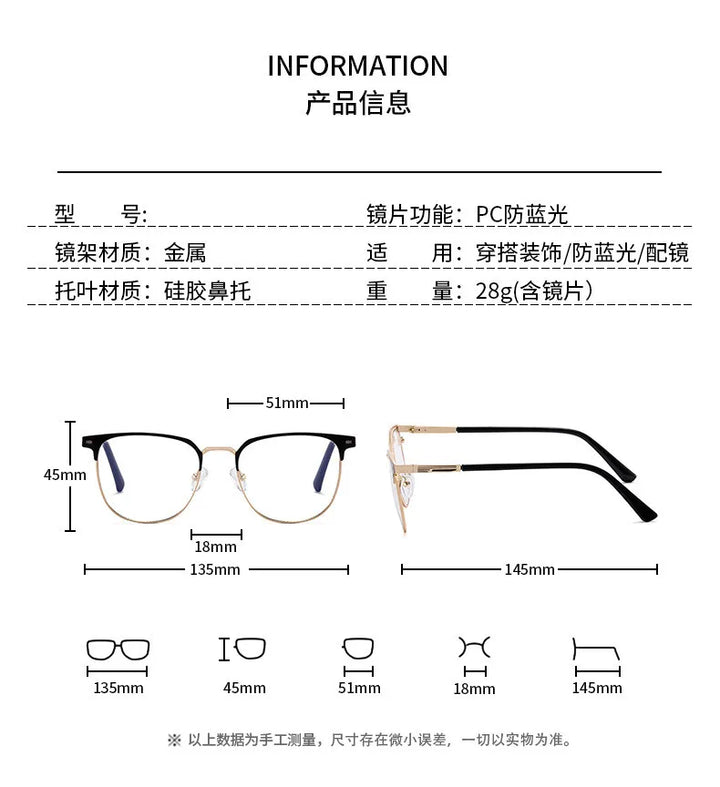 CCspace Women's Full Rim Square Tr 90 Alloy Reading Glasses 312847