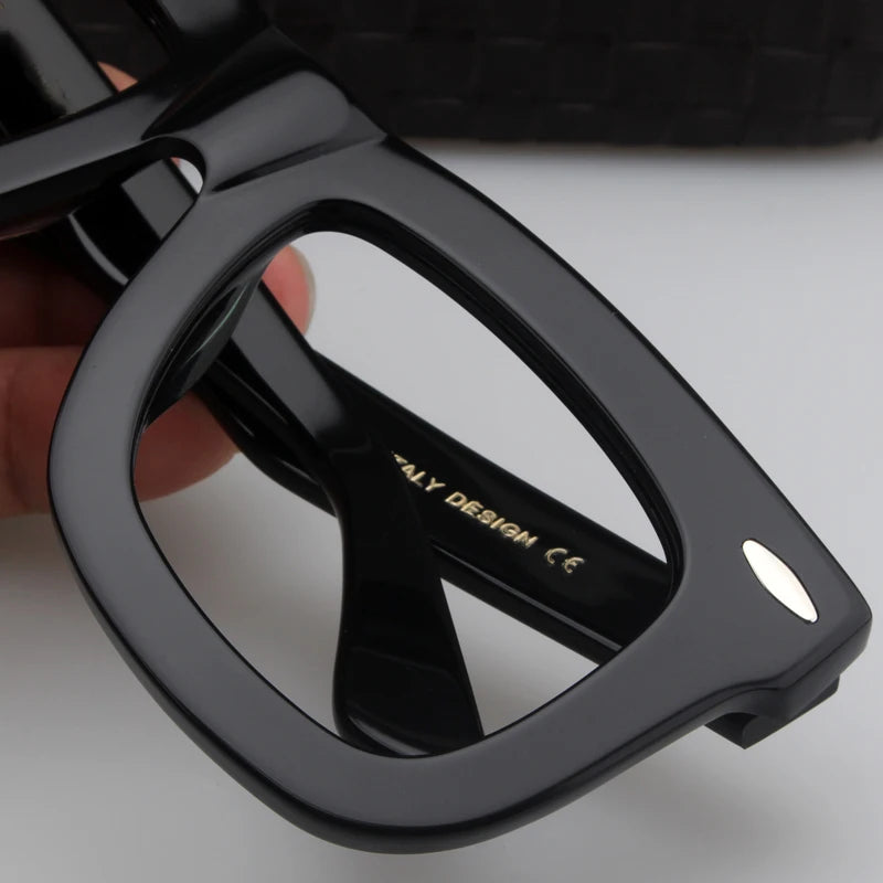 Cubojue Unisex Full Rim Big Square Acetate Reading Glasses 45963