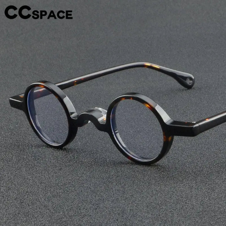 CCSpace Unisex Full Rim Small Round Acetate Eyeglasses 56935 Full Rim CCspace   