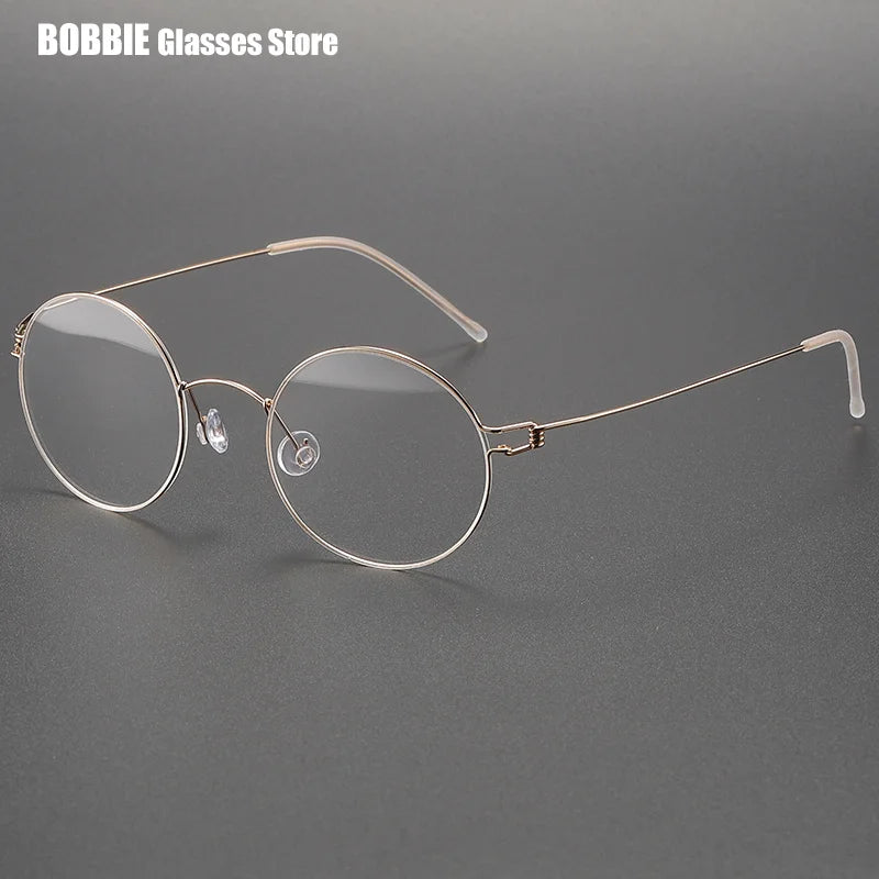 Bobbie Women's Full Rim Round Screwless Titanium Eyeglasses 442248