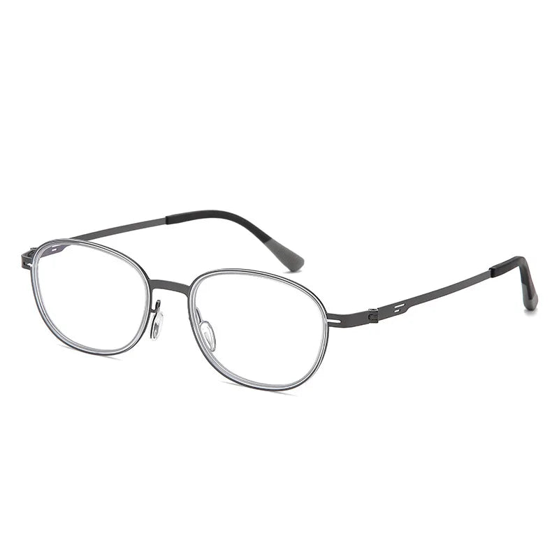 Zirosat Unisex Full Rim Oval Square Tr 90 Alloy Eyeglasses 582004