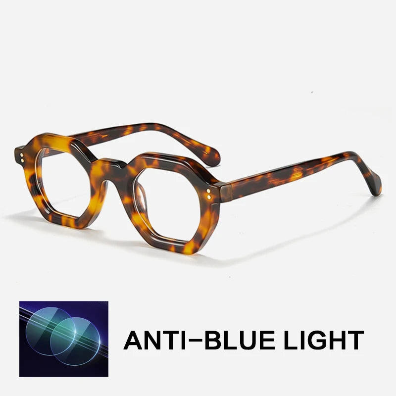 Gatenac Unisex Full Rim Flat Top Oval Acetate Reading Glasses 29002