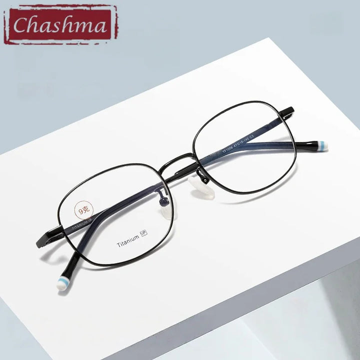 Chashma Ochki Unisex Youth's Full Rim Square Titanium Eyeglasses 881006