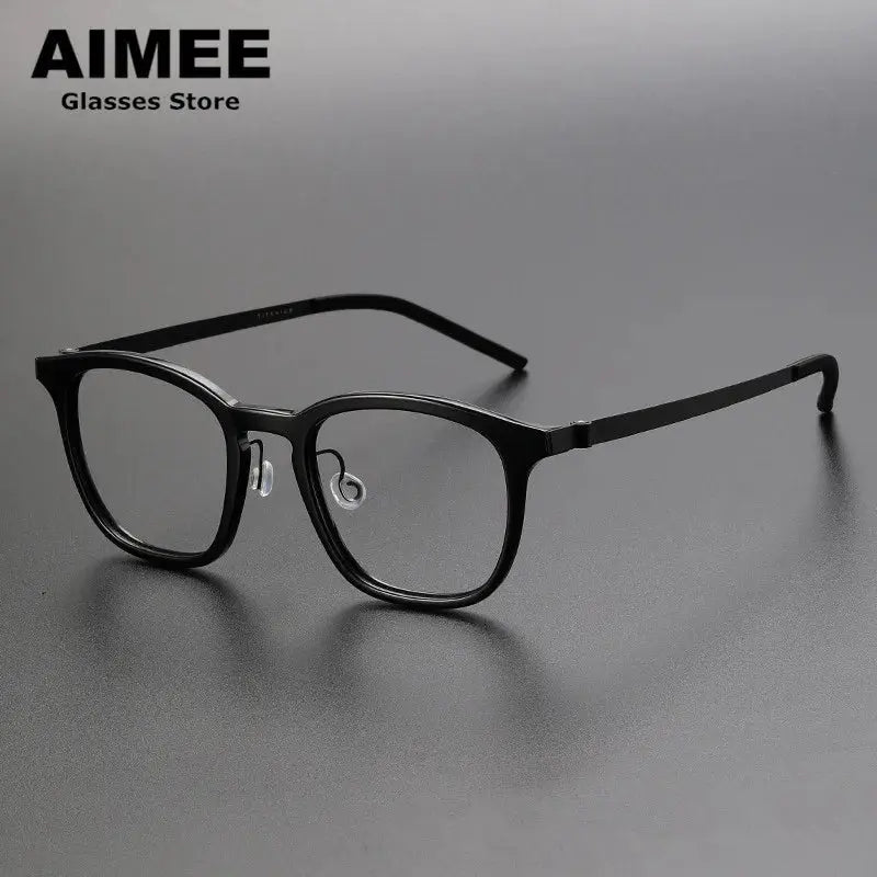Aimee Full Rim 104700 Unisex Screwless Titanium Acetate Square Frames FuzWeb