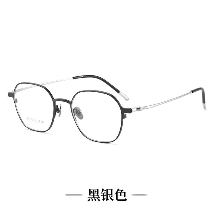 Reven Jate Women's Full Rim Polygon Round Titanium Eyeglasses 8156