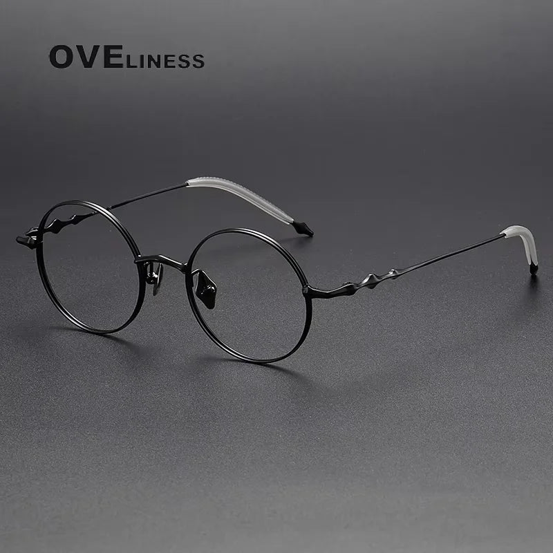 Oveliness Women's Full Rim Oval Round Titanium Eyeglasses 813019 Full Rim Oveliness black