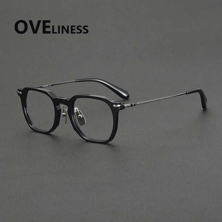 Oveliness Unisex Full Rim Square Titanium Acetate Eyeglasses 322146
