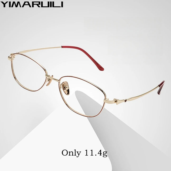 Yimaruili Women's Full Rim Oval Square Alloy Eyeglasses 6112 Full Rim Yimaruili Eyeglasses