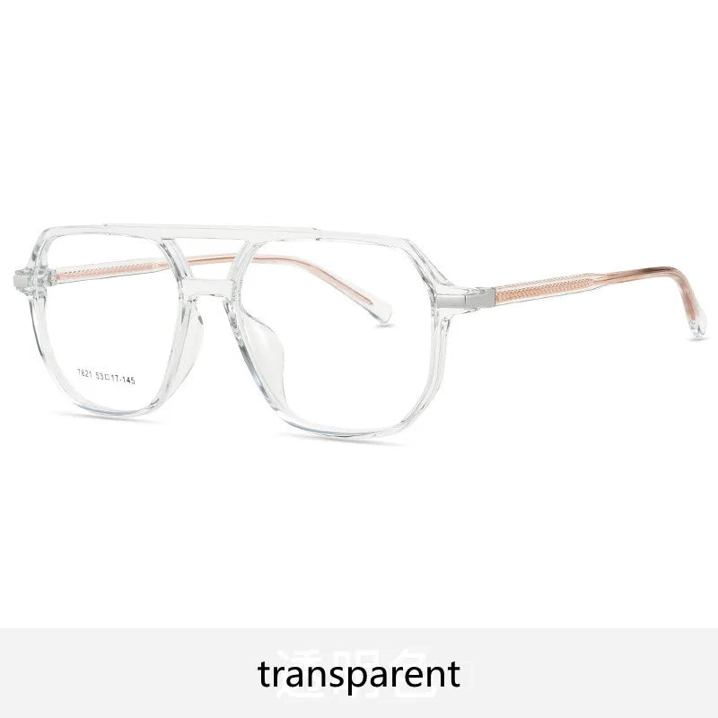 Kocolior Unisex Full Rim Oval Double Bridge Acetate Eyeglasses 7821 Full Rim Kocolior Transparent China 