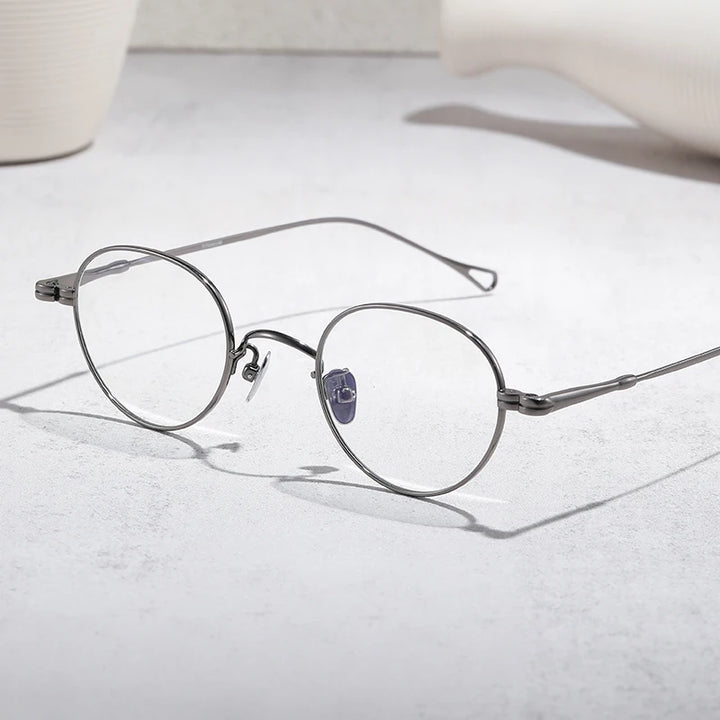 Black Mask Women's Full Rim Oval Round Titanium Eyeglasses 859027