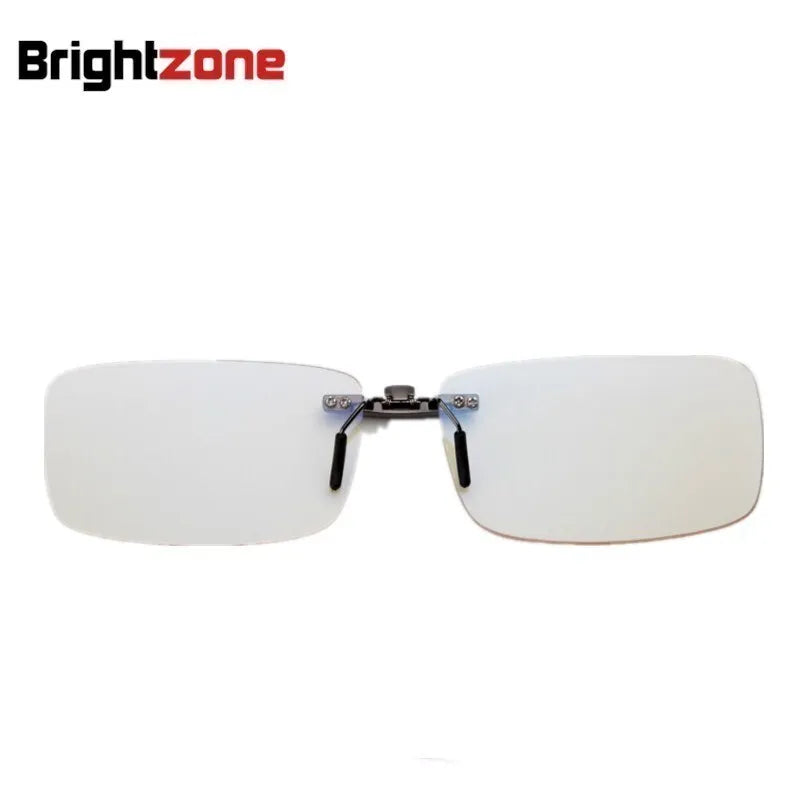 Brightzone Unisex Rimless Square Yellow Anti Blue Clip On Sunglasses 8007 Clip On Sunglasses Brightzone