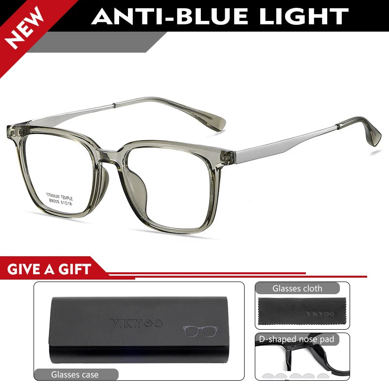Vicky Unisex Full Rim Square Tr 90 Titanium Reading Glasses 638005