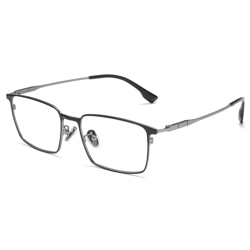 Yimaruili Men's Full Rim Square Titanium Eyeglasses 86037