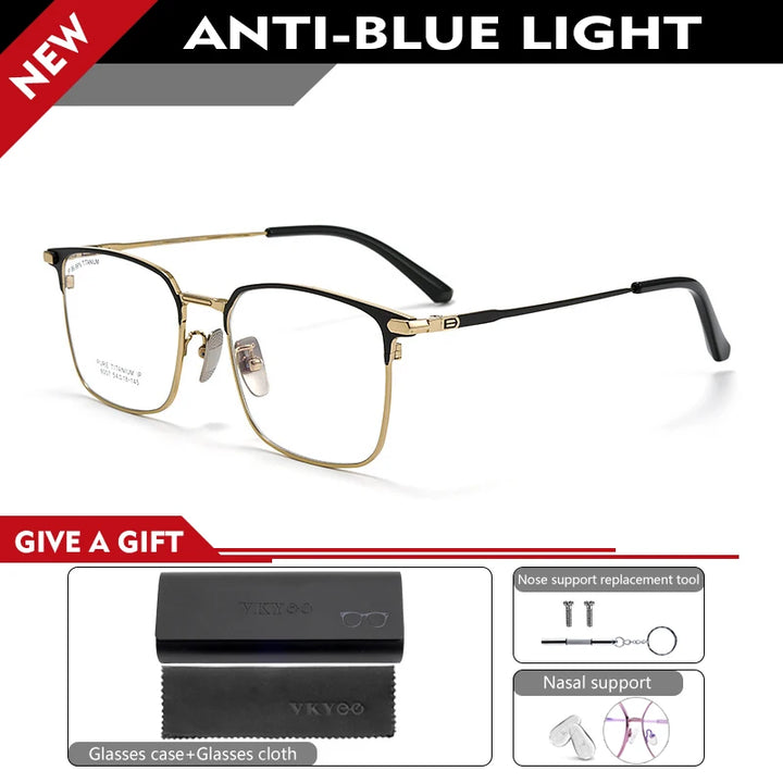 Vicky Unisex Full Rim Square Titanium Reading Glasses 80072