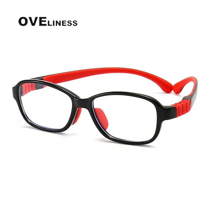 Oveliness Youth Unisex Full Rim Square Tr 90 Titanium Eyeglasses 91027 Full Rim Oveliness black  