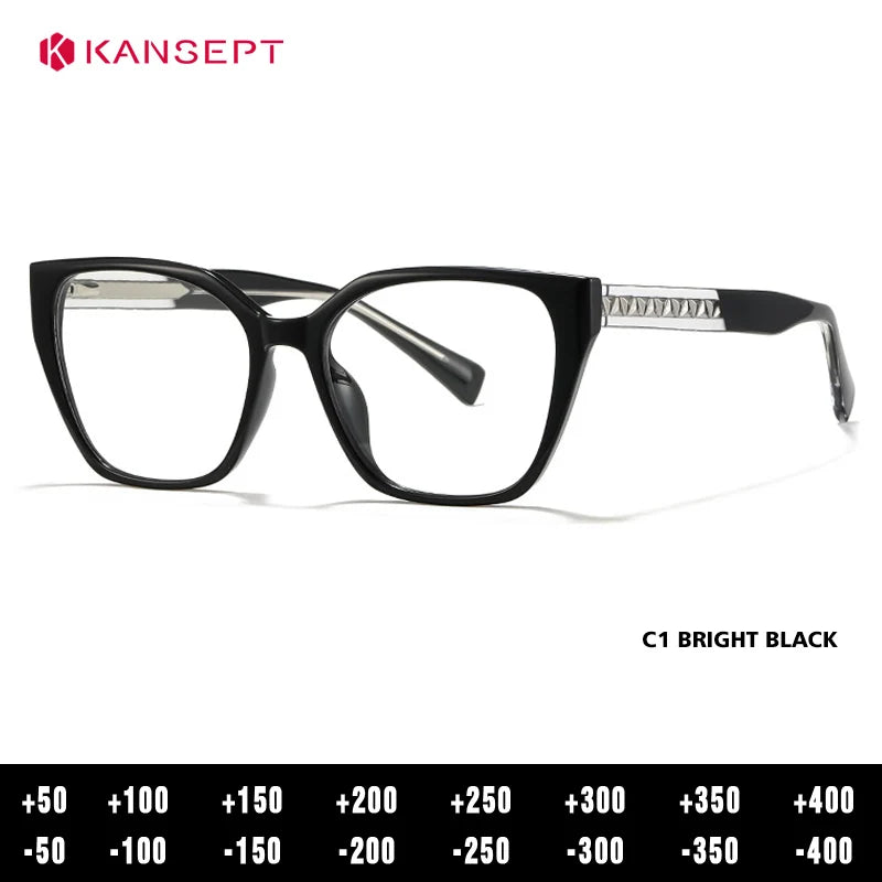 Kansept Women's Full Rim Square Tr 90 Alloy Reading Glasses 727017