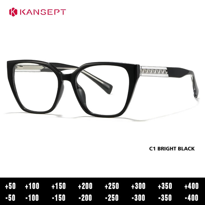 Kansept Women's Full Rim Square Tr 90 Alloy Reading Glasses 727017