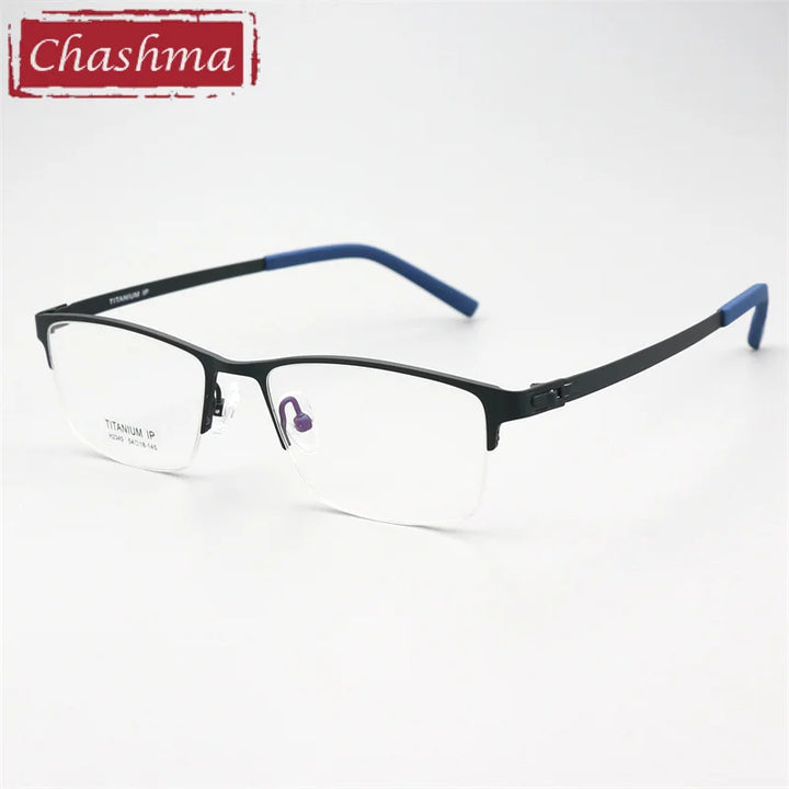 Chashma Men's Semi Rim Square Screwless Titanium Eyeglasses 772345.