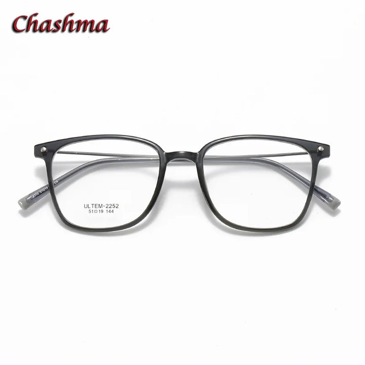 Chashma Ochki Unisex Youth's Full Rim Square Ultem Eyeglasses 2152 Full Rim Chashma Ochki Gray  