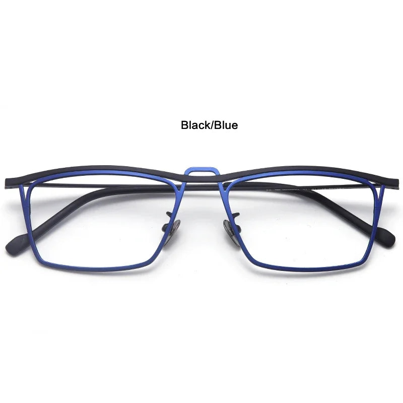 Aror Unisex Full Rim Square Double Bridge Titanium Eyeglasses 445418 Full Rim Aror C1