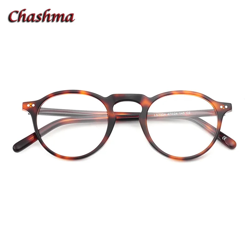 Chashma Ochki Women's Full Rim Round Acetate Alloy Eyeglasses 37924