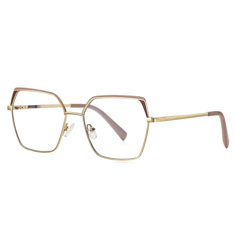 Vicky Women's Full Rim Large Square Alloy Reading Glasses 3102 — view 2 | Vicky at FuzWeb