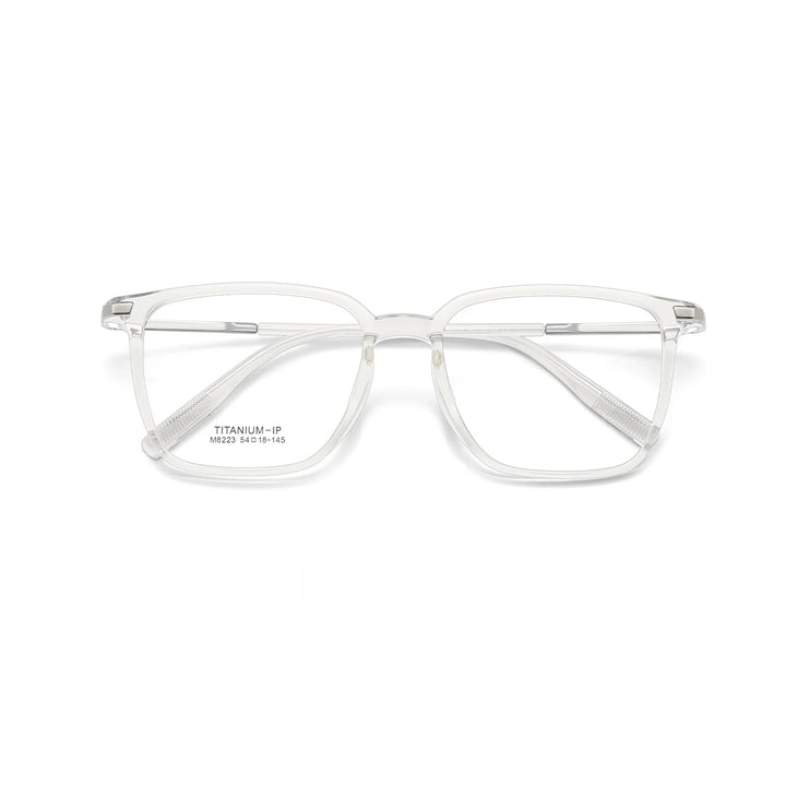 Yimaruili Unisex Full Rim Square Tr 90 Titanium Eyeglasses Full Rim Yimaruili Eyeglasses Transparent white C2