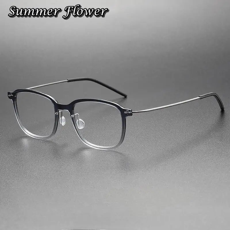 Summer Flower Women's Full Rim Square Tr 90 Titanium Eyeglasses  65104