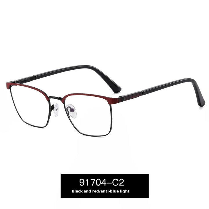 Momoja Women’s Full Rim Square Alloy Spring Hinge Eyeglasses 91704