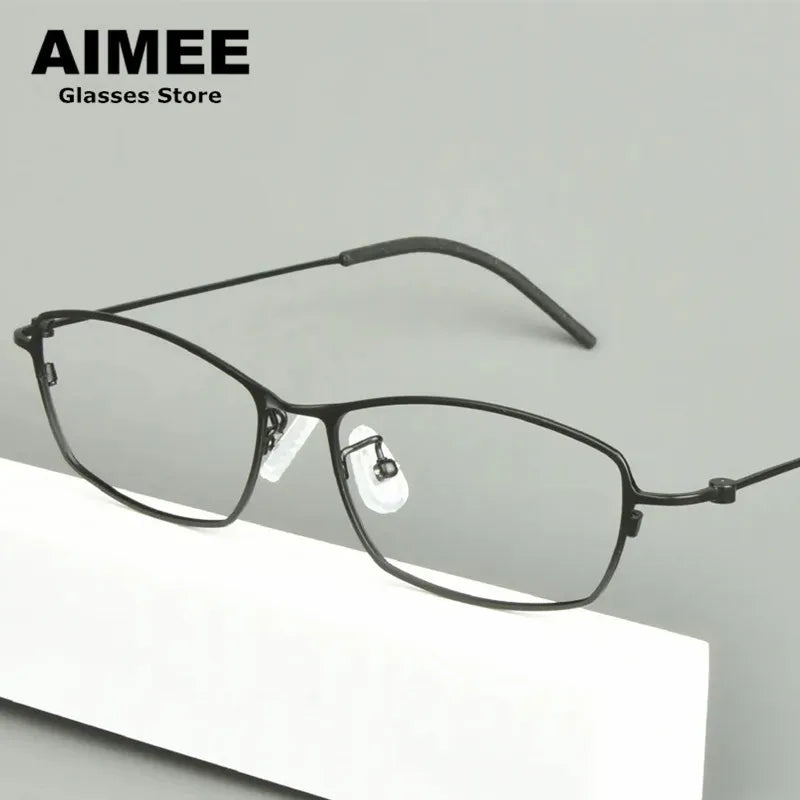 Aimee Unisex Full Rim Rectangle Square Titanium Eyeglasses 14509 Full Rim Aimee   