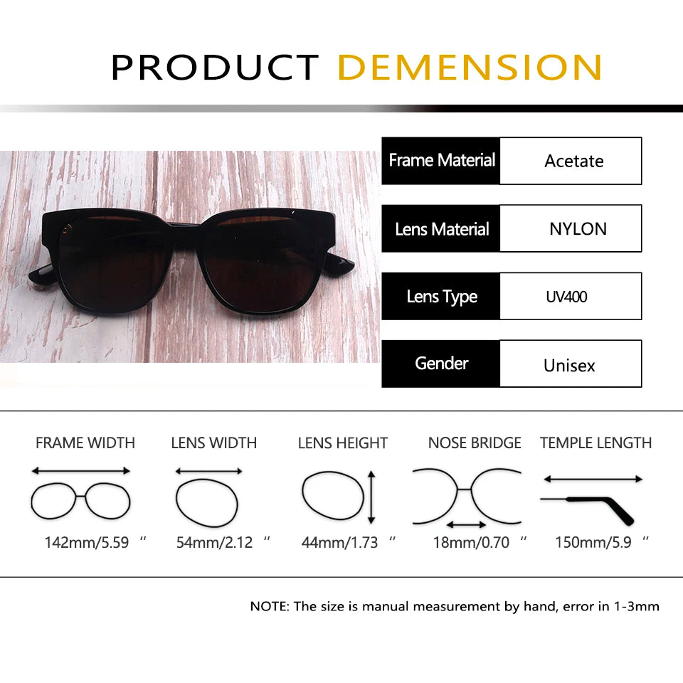 Esnbie Women's Full Rim Oval Cat Eye Acetate Sunglasses 472258