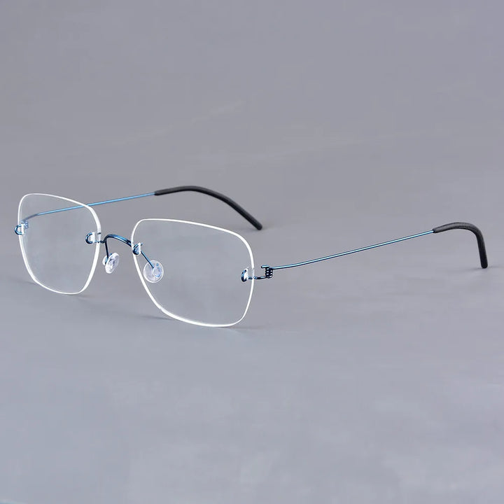 Aimee Women's Rimless Polygon Square Titanium Eyeglasses 542487