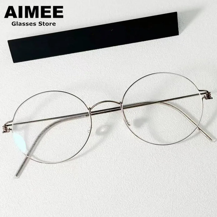 Aimee Women's Full Rim Oval Round Screwless Titanium Eyeglasses 548125