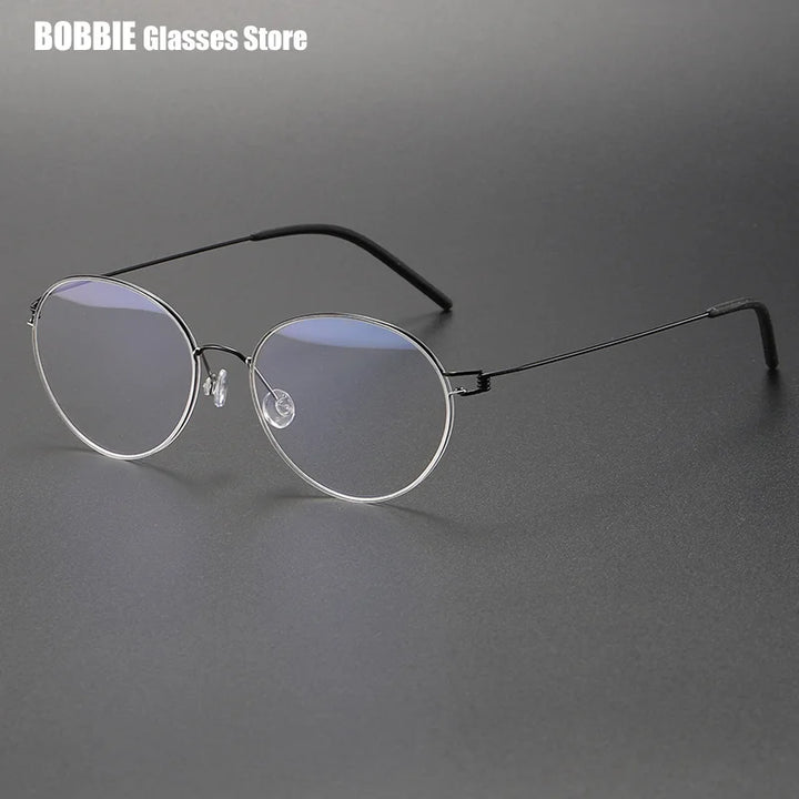 Bobbie Women's Semi Rim Oval Round Screwless Titanium Eyeglasses 434317