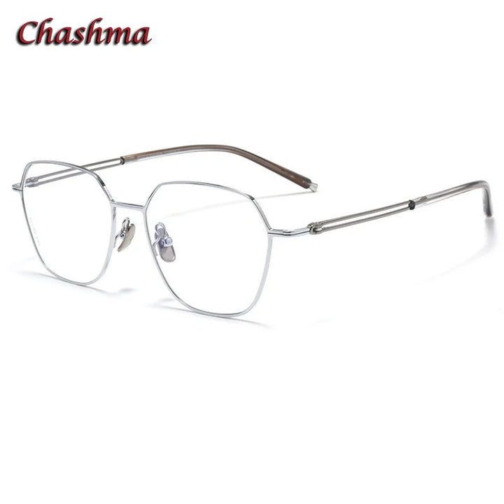 Chashma Ochki Women's Full Rim Flat Top Oval Titanium Eyeglasses 83124