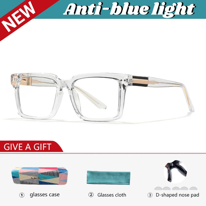 Vicky Unisex Full Rim Square Tr 90 Alloy Reading Glasses 360033