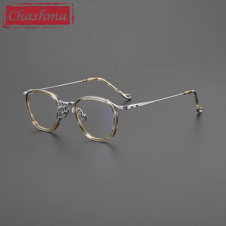 Chashma Unisex Full Rim Square Round Acetate Titanium Eyeglasses 778416.