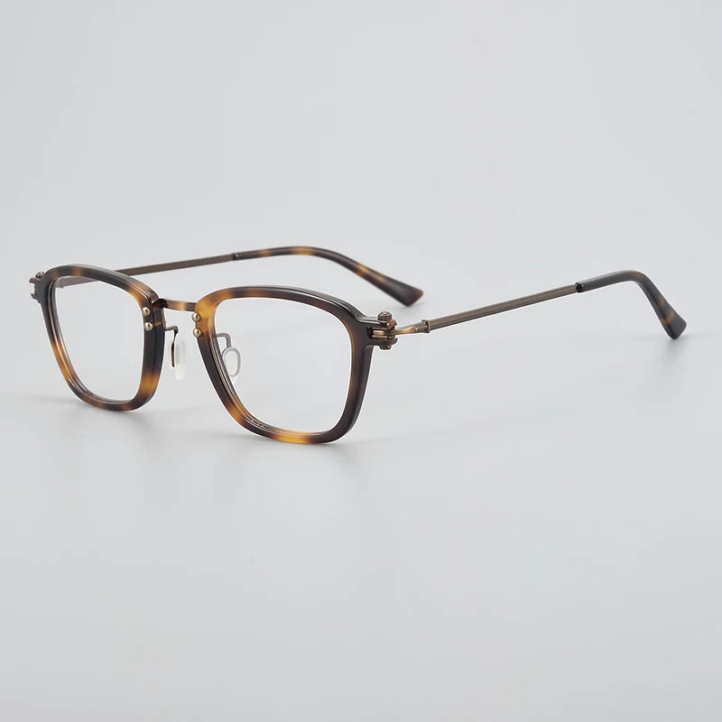 Bobbie Unisex Full Rim Square Acetate Titanium Eyeglasses 965880