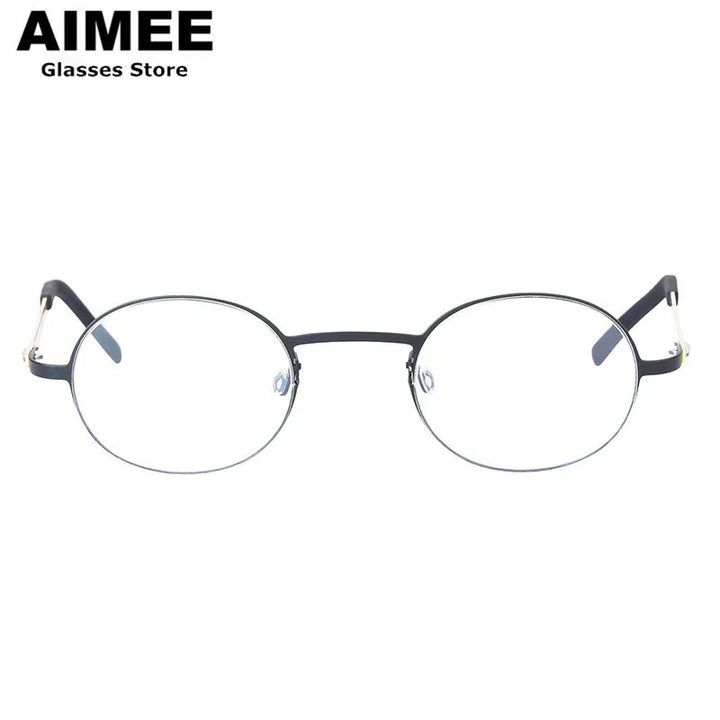 Aimee Women's Full Rim Oval Round Screwless Titanium Eyeglasses 198806
