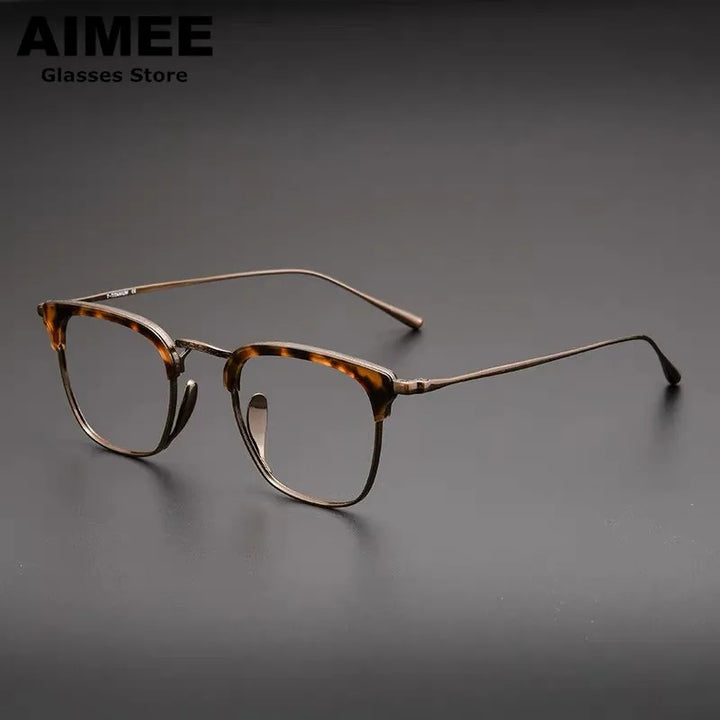 Aimee Women's Full Rim Square Titanium Acetate Eyeglasses 1121112 Full Rim Aimee   