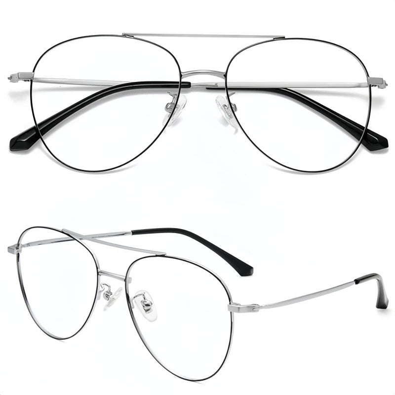 Yimaruili Unisex Full Rim Oval Double Bridge Alloy Eyeglasses 951211