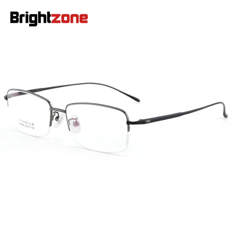 Brightzone Unisex Semi Rim Square Titanium Eyeglasses 71206 Semi Rim Brightzone