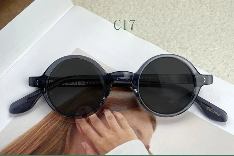 Yujo Unisex Full Rim Round Acetate Sunglasses 4225s Sunglasses Yujo C17 CHINA 