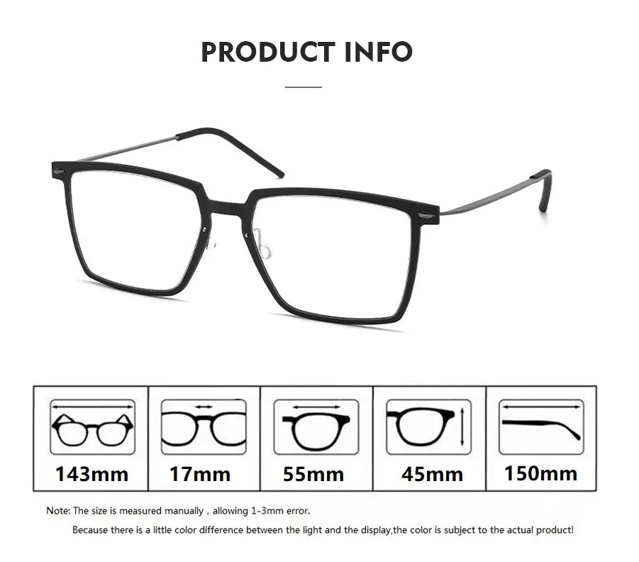 Bobbie Men's Full Rim Square Titanium Acetate Eyeglasses 616577