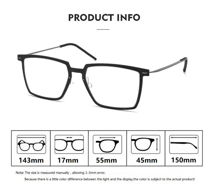 Bobbie Mens Full Rim Rectangle Titanium Eyeglasses 657700 — view 2 | Bobbie at FuzWeb