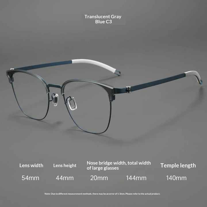 Aror Full Rim Polygon Square S12280 Titanium Geometric Unisex Frames FuzWeb