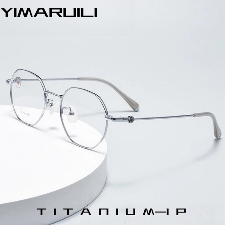 Yimaruili Youth Unisex Full Rim Flat Top Round Alloy Eyeglasses 710185