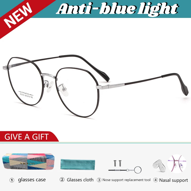 Vicky Unisex Full Rim Oval Polygon Alloy Reading Glasses 622016