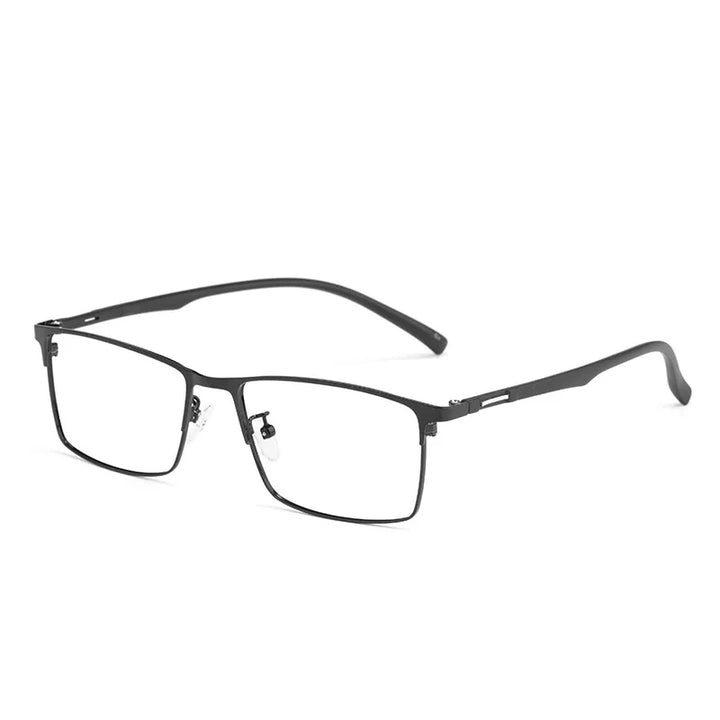 Reven Jate Unisex Full Rim Square Titanium Alloy Eyeglasses 89028 Full Rim Reven Jate Shiny black