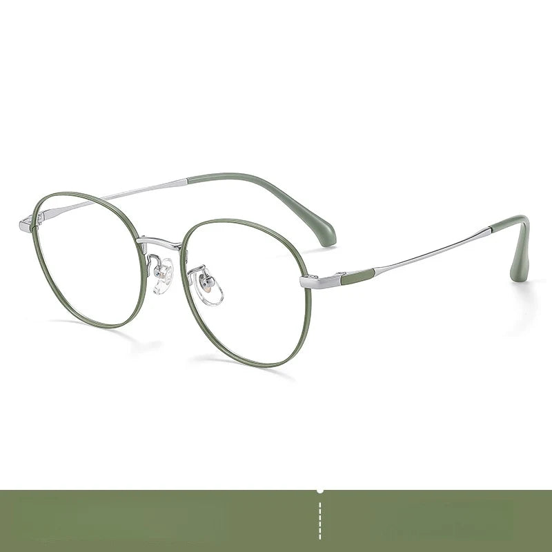 Yimaruili Unisex Full Rim Round Pure Titanium Eyeglasses 23822 — view 3 | Yimaruili at FuzWeb